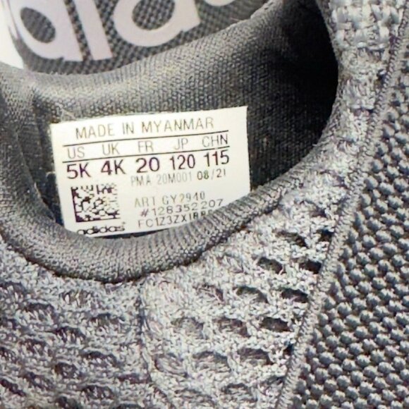 ADIDAS LITE RACER ADAPT 4.0 Kids Shoes Black Textile Unisex Size 5K - Picture 10 of 11